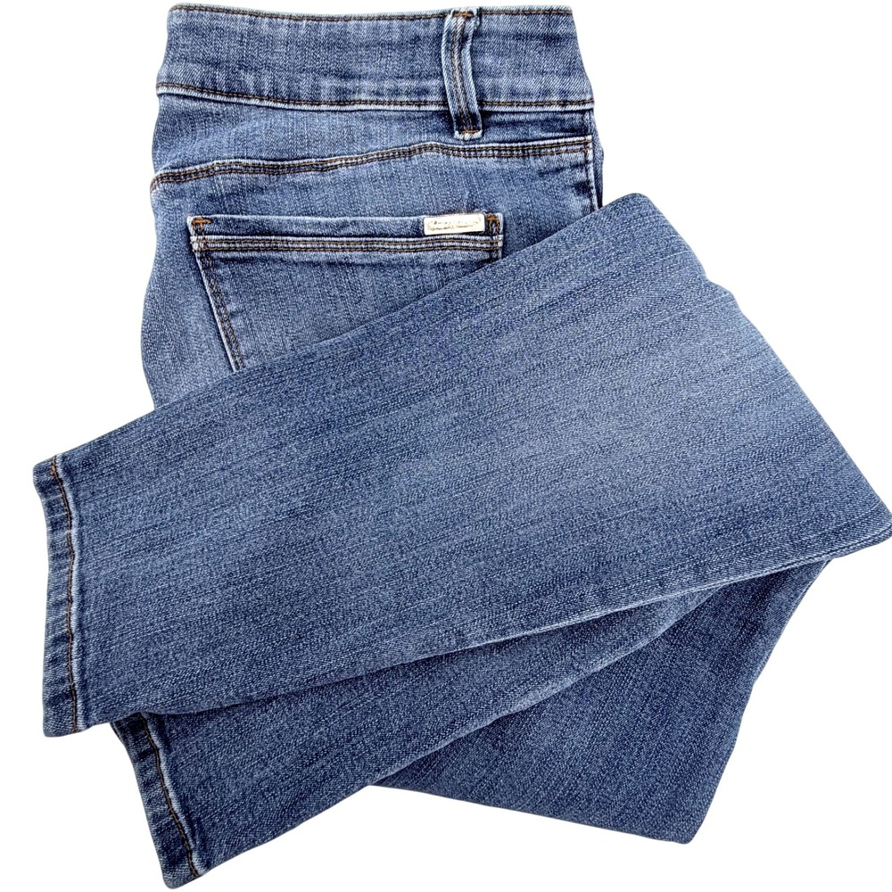 White House Black Market Skimmer Jeans Womens 10 Blue Distressed Ripped